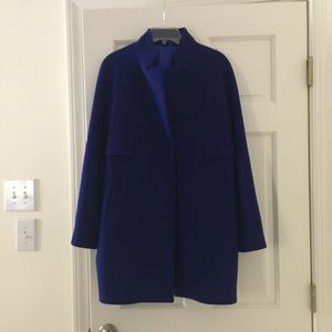 NWOT Vintage Royal Blue Mock Collar Wool Coat